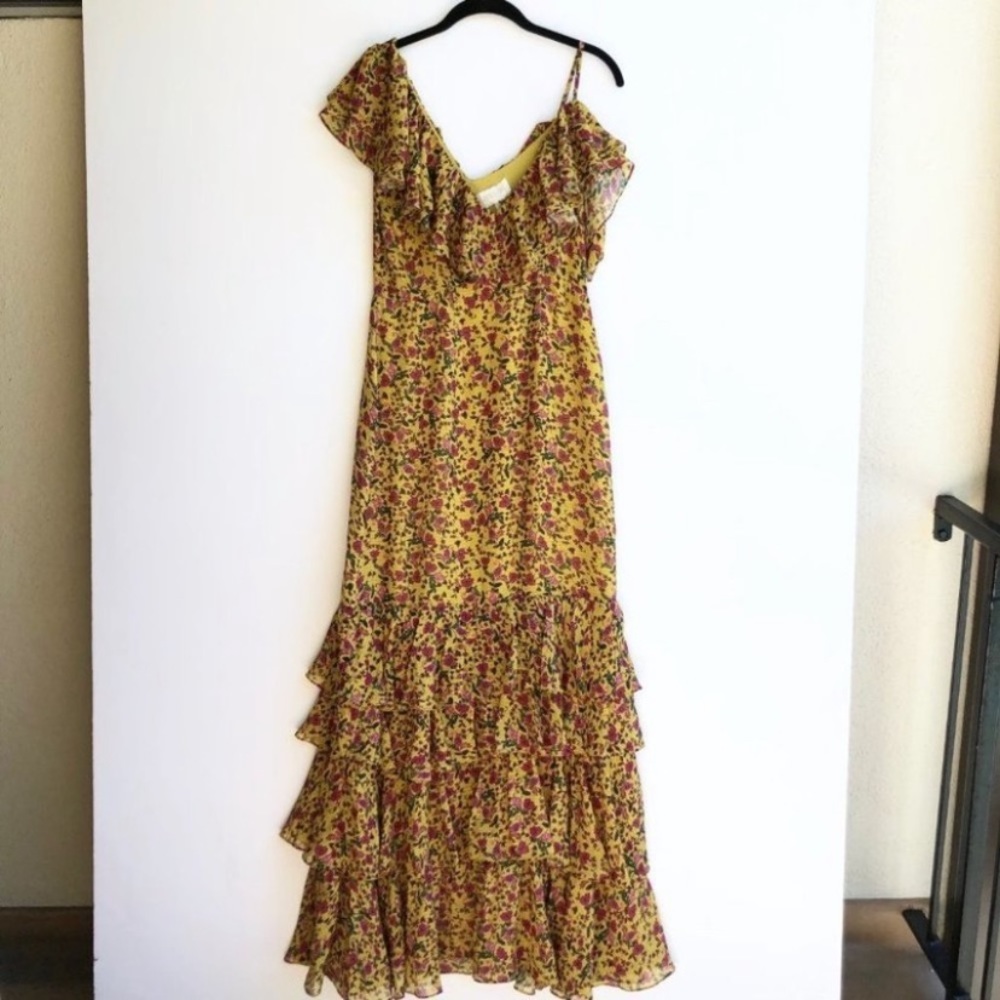 Divine Heritage Ruffle Tier Maxi Dress - S